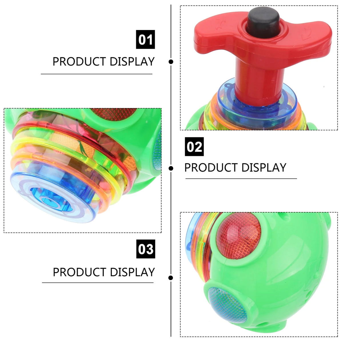 3pcs Gyro Toy Light Flashing Gyrator Shining Toy with Music N992560