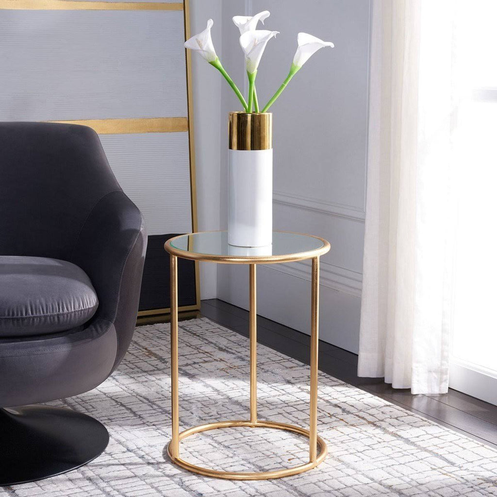 Silver/Grey Glass Top Accent Table R66407