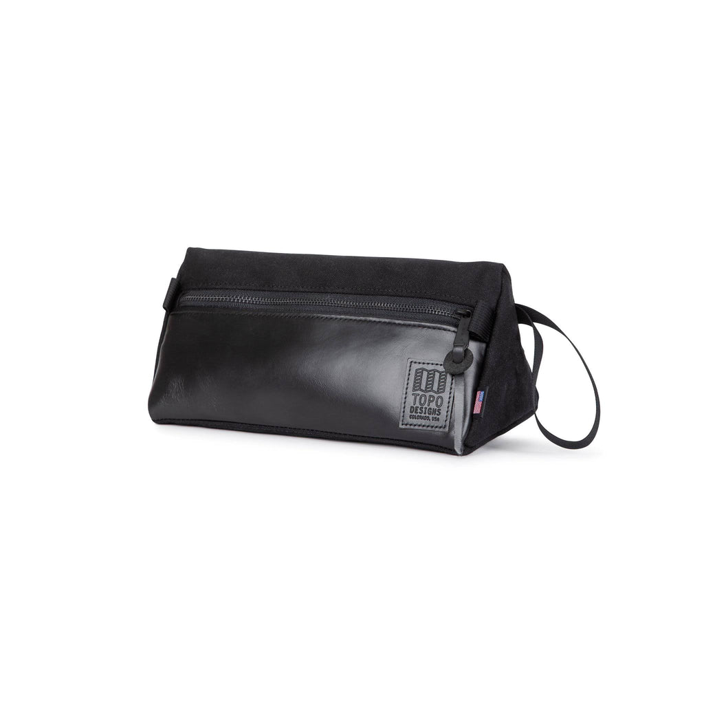 Black Canvas Dopp Kit with Black Leather P2256