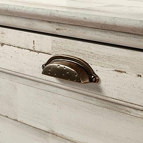White Plank Finish Lateral File Cabinet D78275