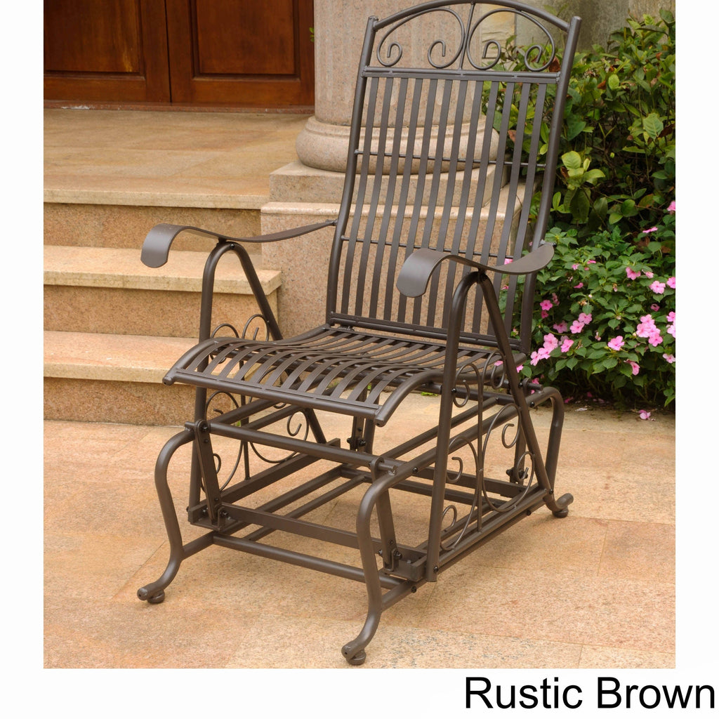 Rustic Brown Iron Glider W3849