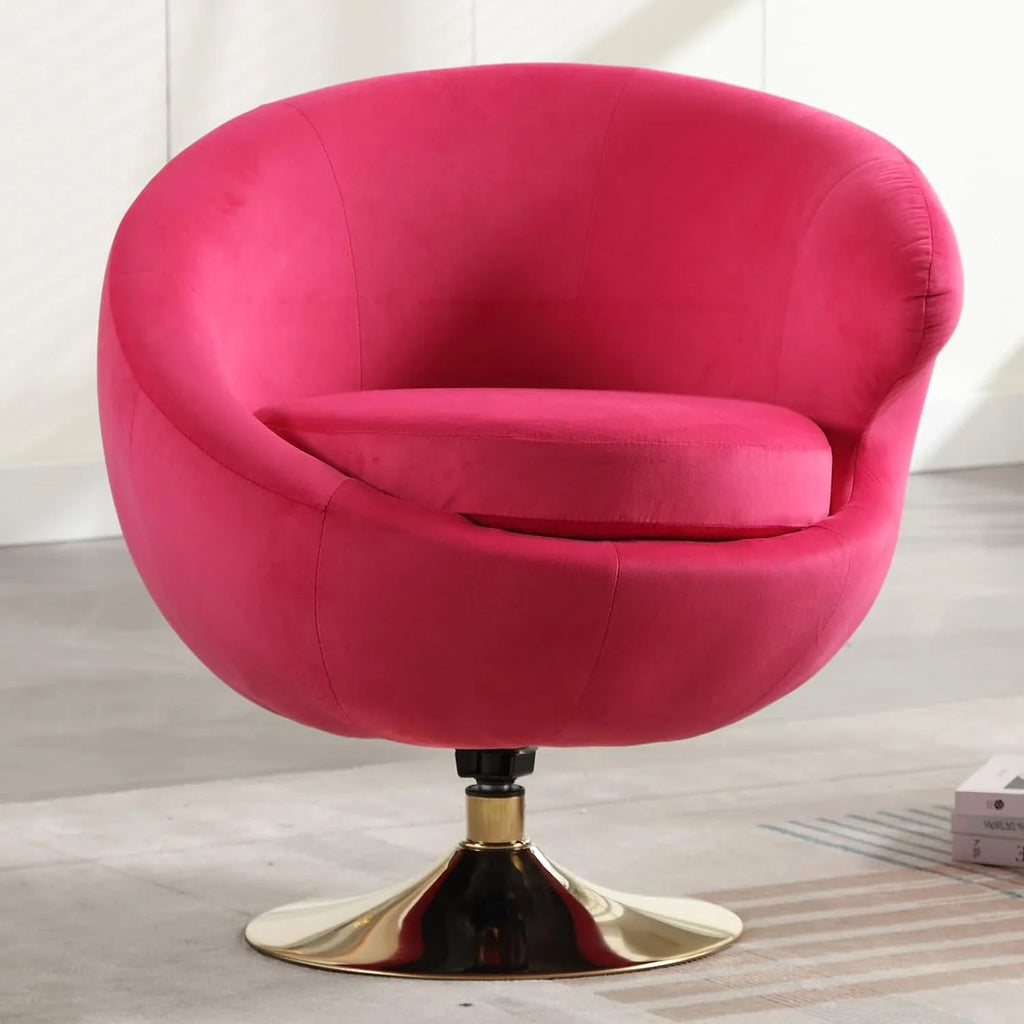 Blue Velvet Swivel Barrel Chair D2941