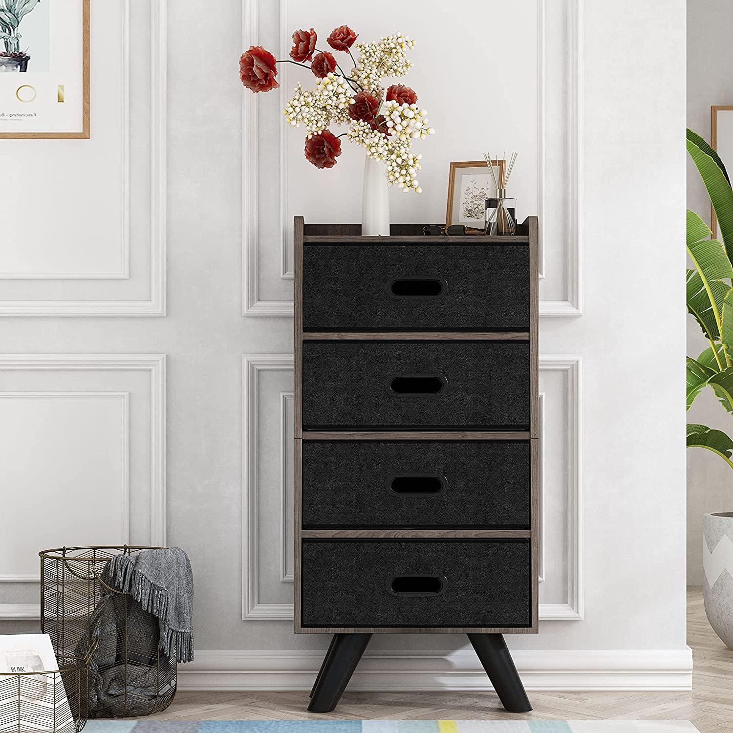 4 Drawer Wood Top Storage Dresser C50621