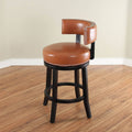 Light Brown Swivel Leather Counter Stool I41764