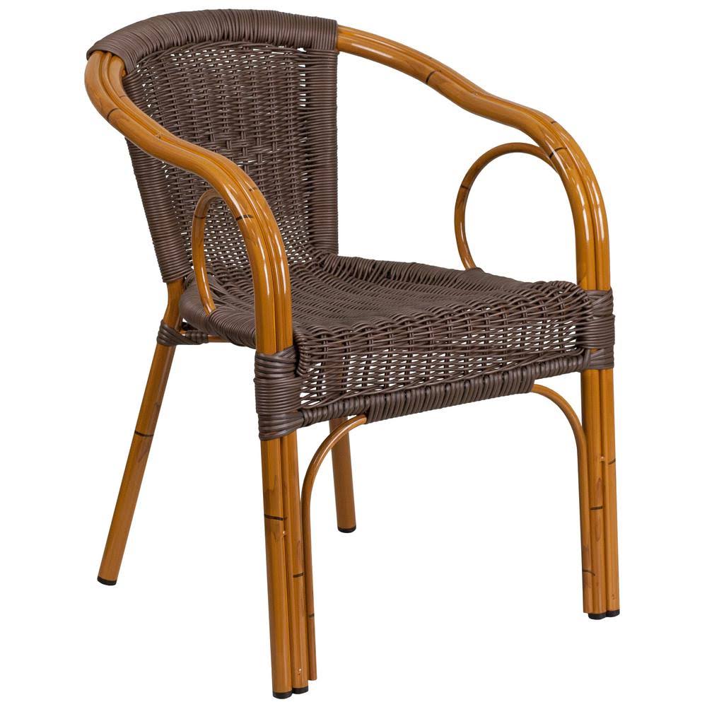 Dark Brown Metal Outdoor Dining Chair T443