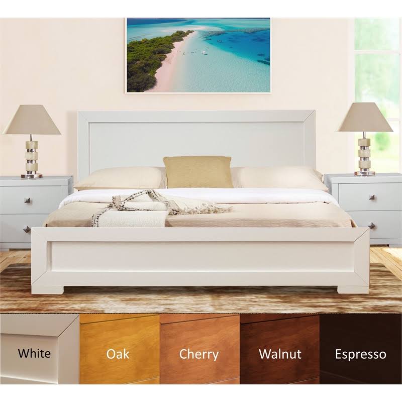 Walnut Wooden Queen Platform Bed J792621