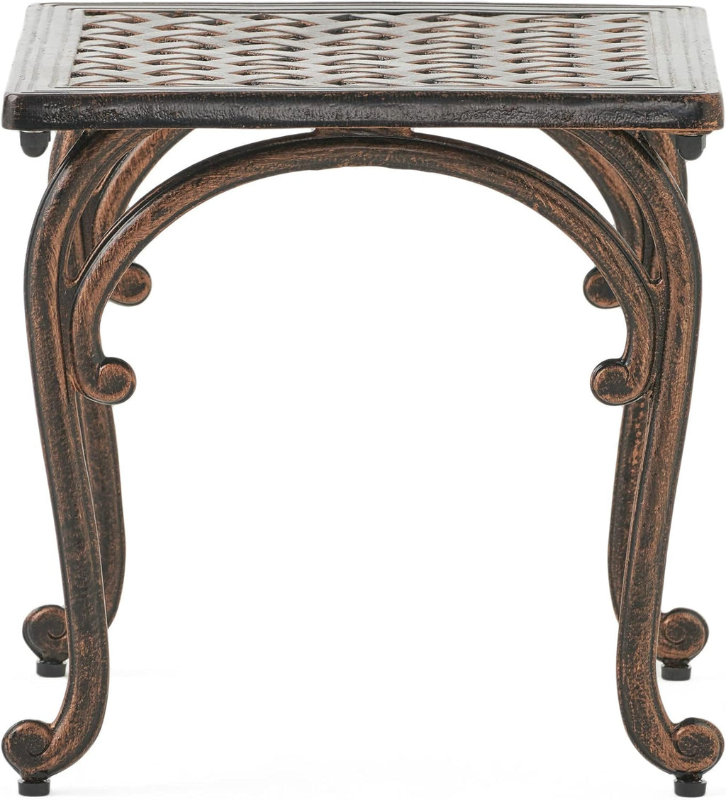 Shiny Copper Outdoor Cast End Tables, 2-Pcs Set C771