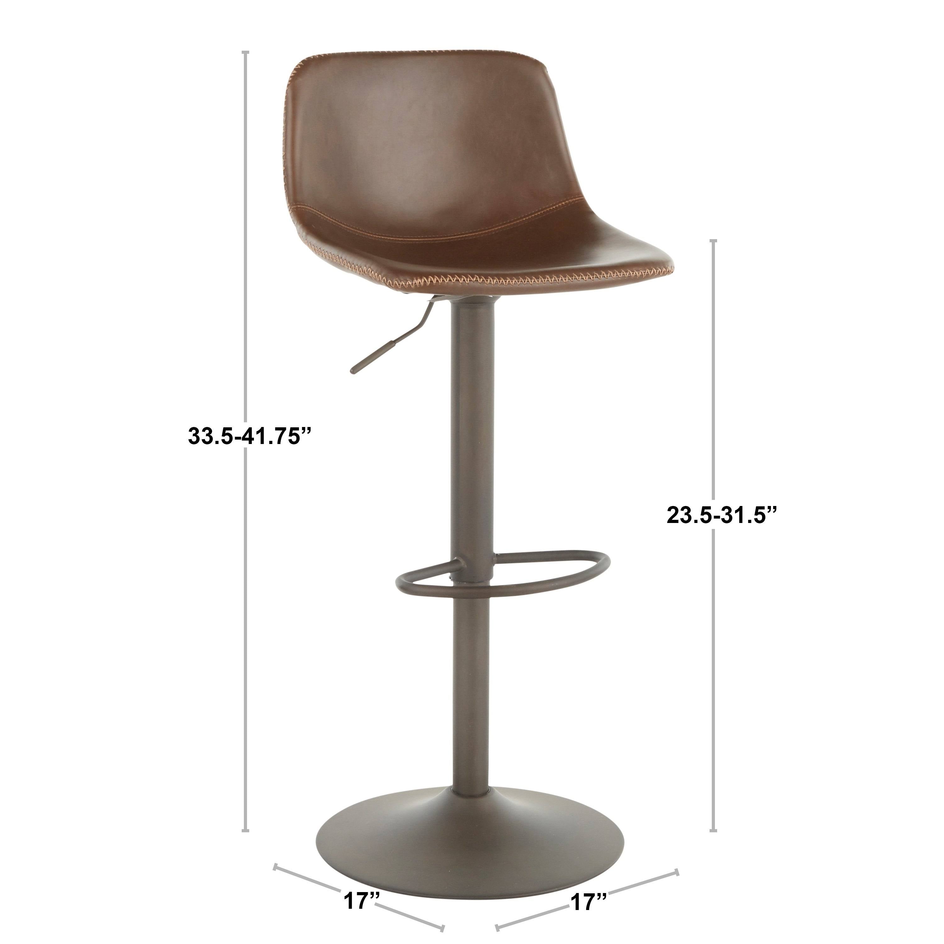 Set of 2 Brown Faux Leather Bar Stool O77553
