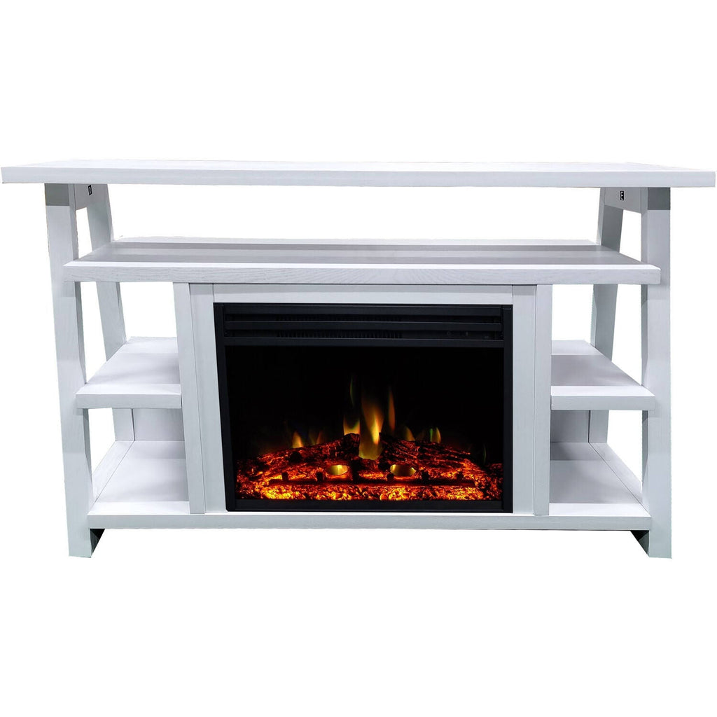 White Electric Fireplace Mantel N41558