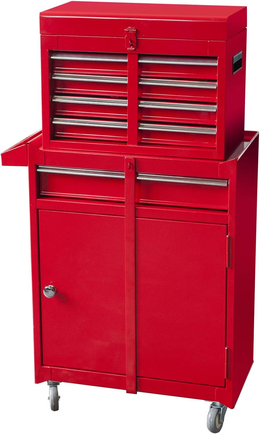 Red/Black 4 Drawer Tool Chest with Storage Cabinet R4295