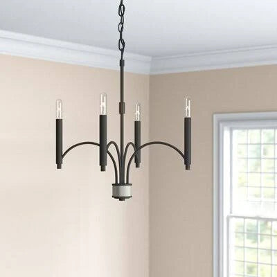 4-Light Candle Style Chandelier Gold Flamingo Finish N9915