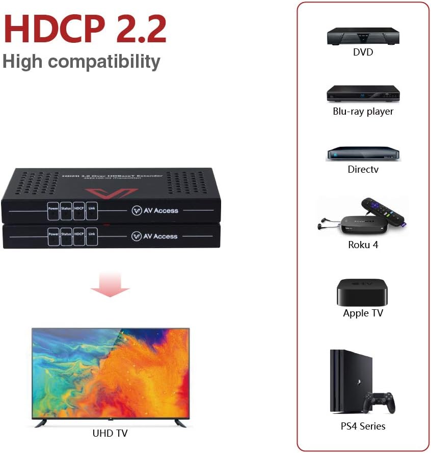HDMI 2.0 HDBaseT HDMI Extender Over Single Cat5e/6a/7 Ethernet, up to 4K@60Hz 130ft N6944