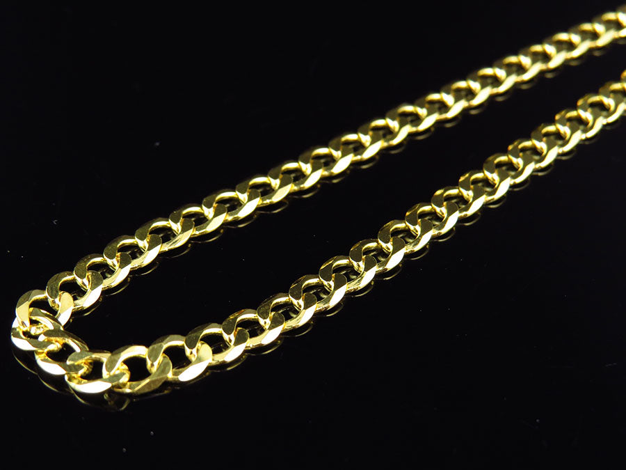Yellow Gold Finish Sterling Silver Miami Cuban Link Chain Necklace Z93266