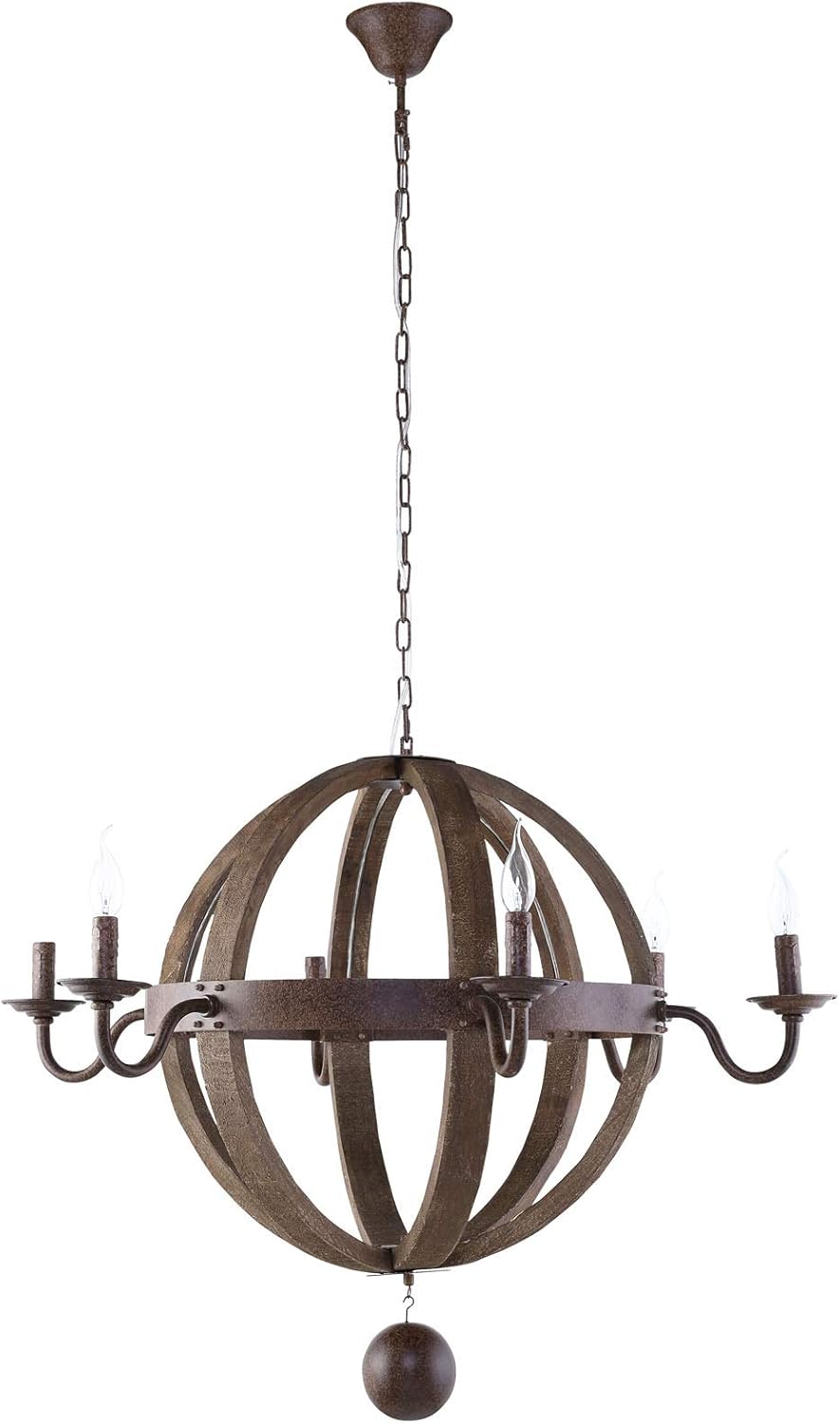 Antique Brass Wood Chandelier B33109