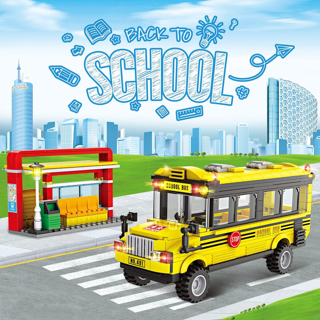 Yellow Bus Building Blocks Toy (488 Pieces) Z608487