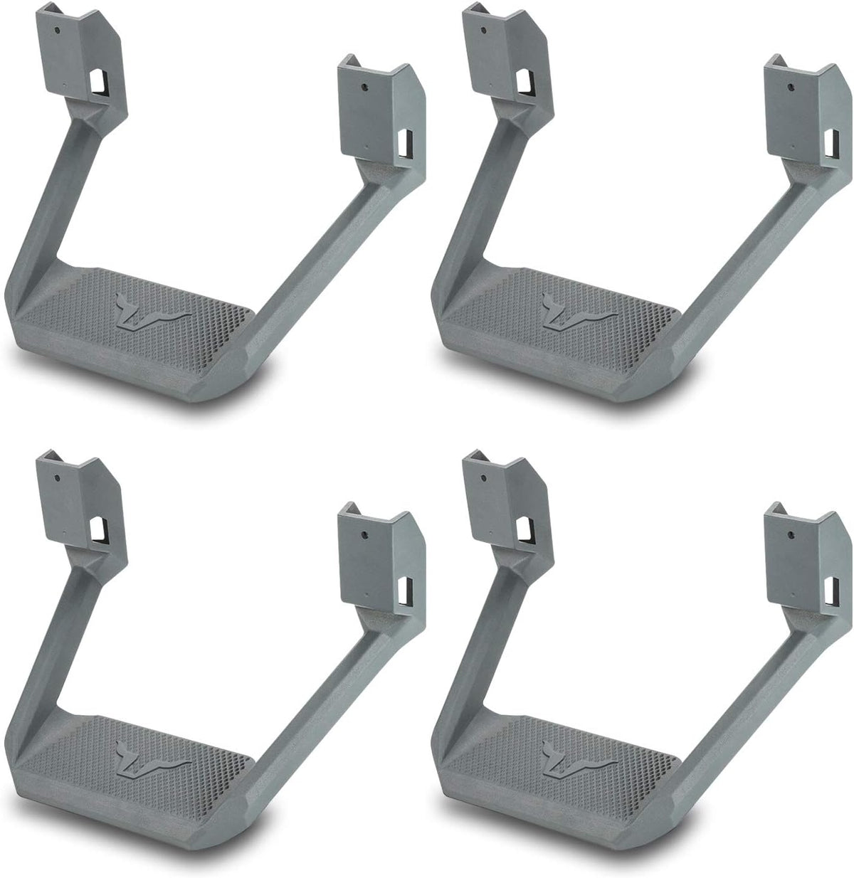 Black Powder Coated Side Step Set, 2 Pieces (1 Pair), Includes Mounting Brackets J531