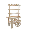 Wooden Vendor Cart with 3 Shelves W2657