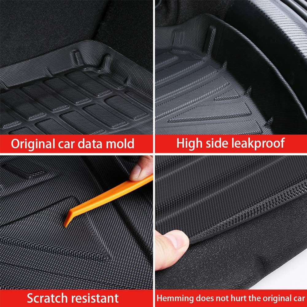 Cargo Liner Trunk Tray Heavy Duty Rubber Waterproof Protector Mat Black Pack of 2 C48183