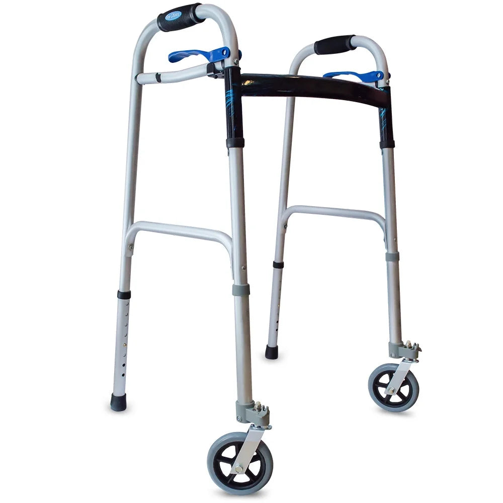 Swivel/Lock Walker 5" Front Wheels Kit with Universal FlexFit Ski Glides M863