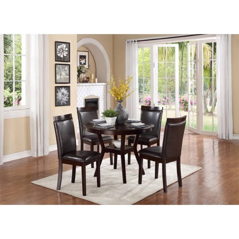 5 Piece Wood Dining Set in Espresso K37067