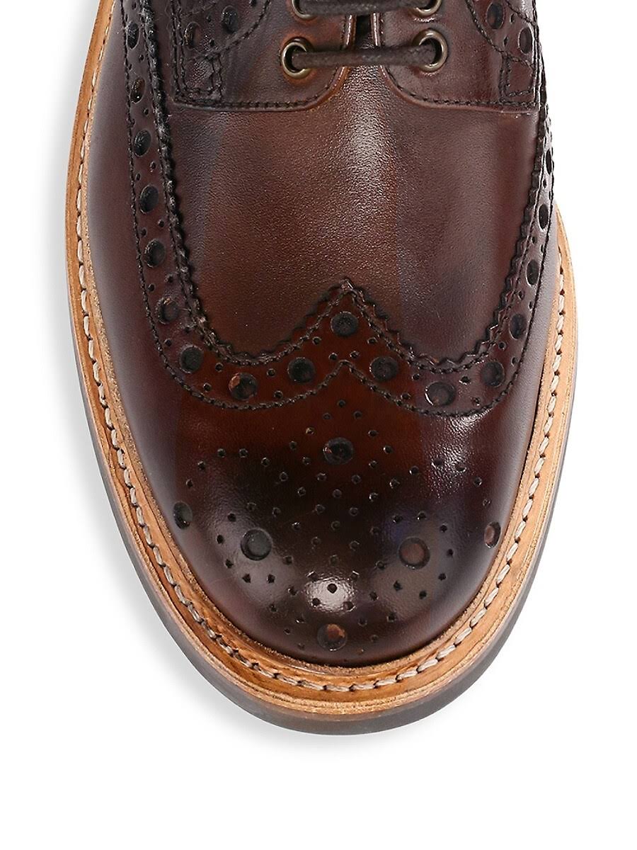 Dark Brown Hand Painted Calf Leather Brogue Shoes H683104