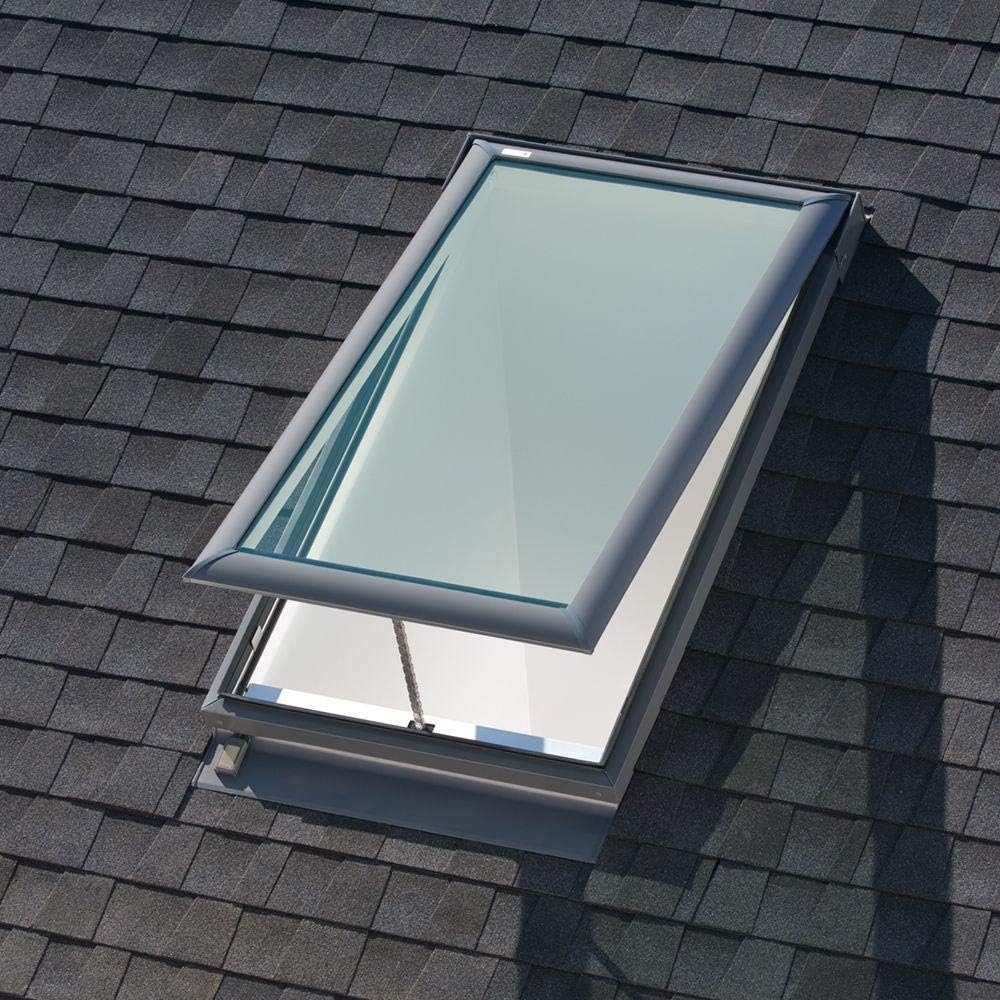 21-1/2 Inch x 46-1/4 Inch Laminated Manual Venting Deck Mounted Skylight V1205