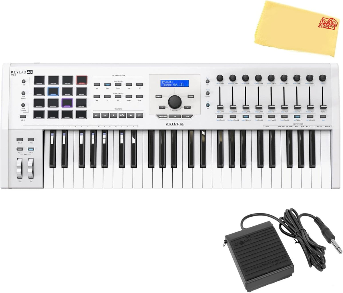 49 Key MIDI Controller Bundle with Sustain Pedal K16077