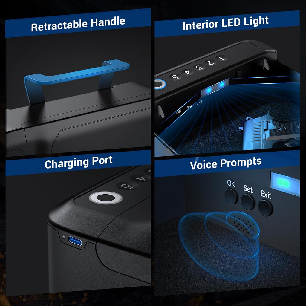 Portable Biometric Fingerprint Gun Safe R724