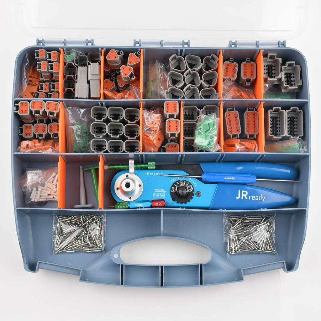 DT Connector Kit Electrical Connector Kit with Solid Terminals Crimp Tool Wire Size 12-22AWG W167