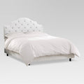 Queen Tufted Velvet White Bed B493