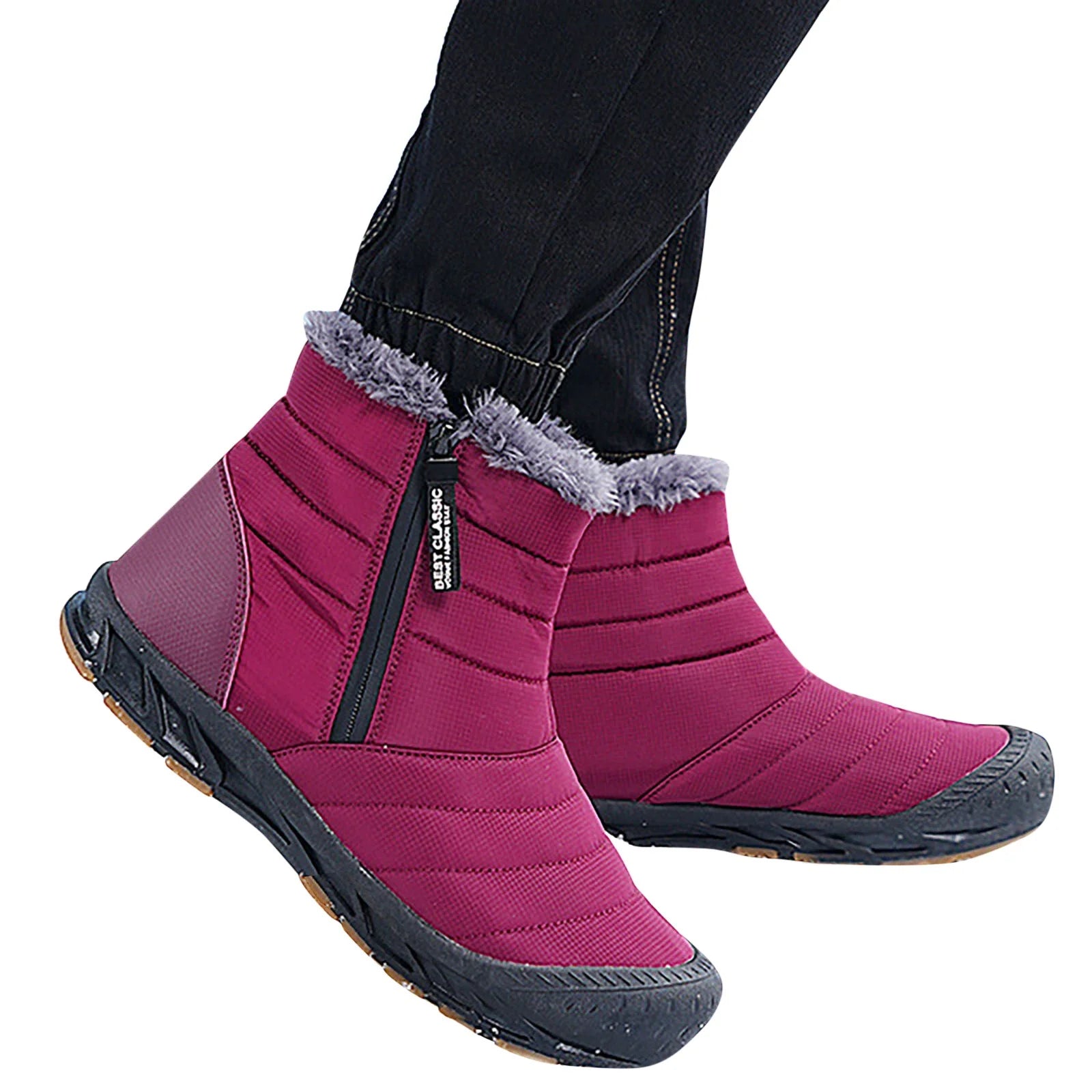 Large Size Couple Outdoor Solid High Top Snow Boots Non Slip Water Proof Warm Cotton Boots F518923