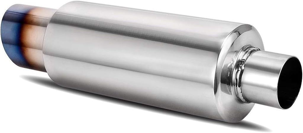 2" Inlet 3" Outlet Polished Stainless Steel Muffler, 14.6" Overall Length Pack of 2 M220374