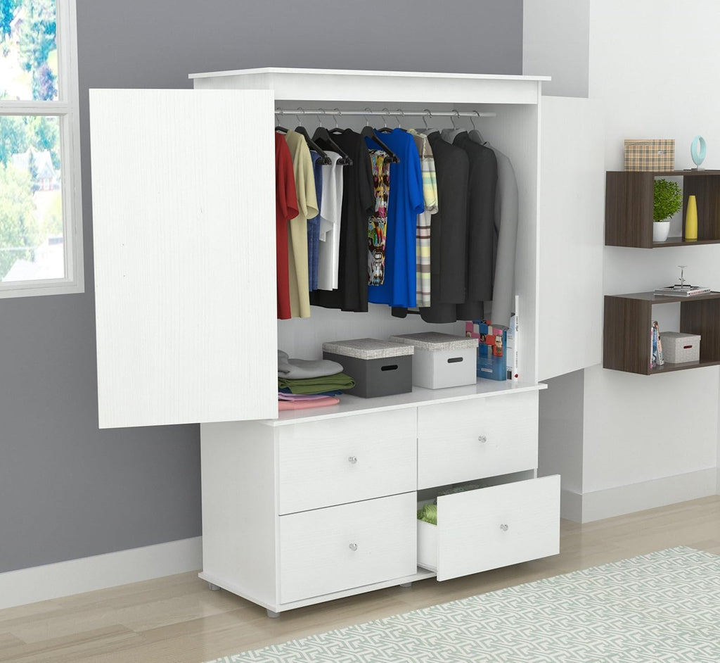 White Armoire Audio Video Combo E584630