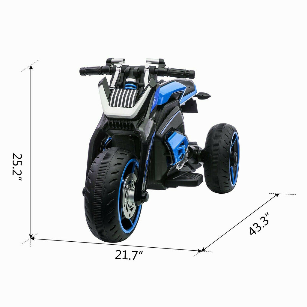 12V Kids Ride on Motorcycle Electric Three-Wheeled Toy Bike Car with MP3 Horns W108