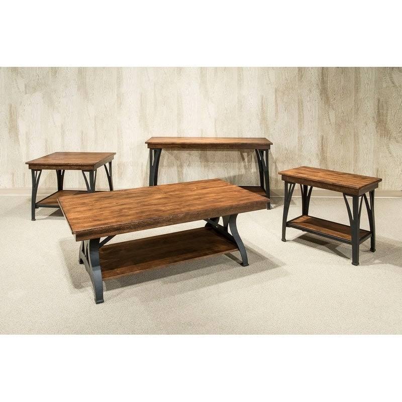 Copper Finish 1-Shelf Chairside Table S403260