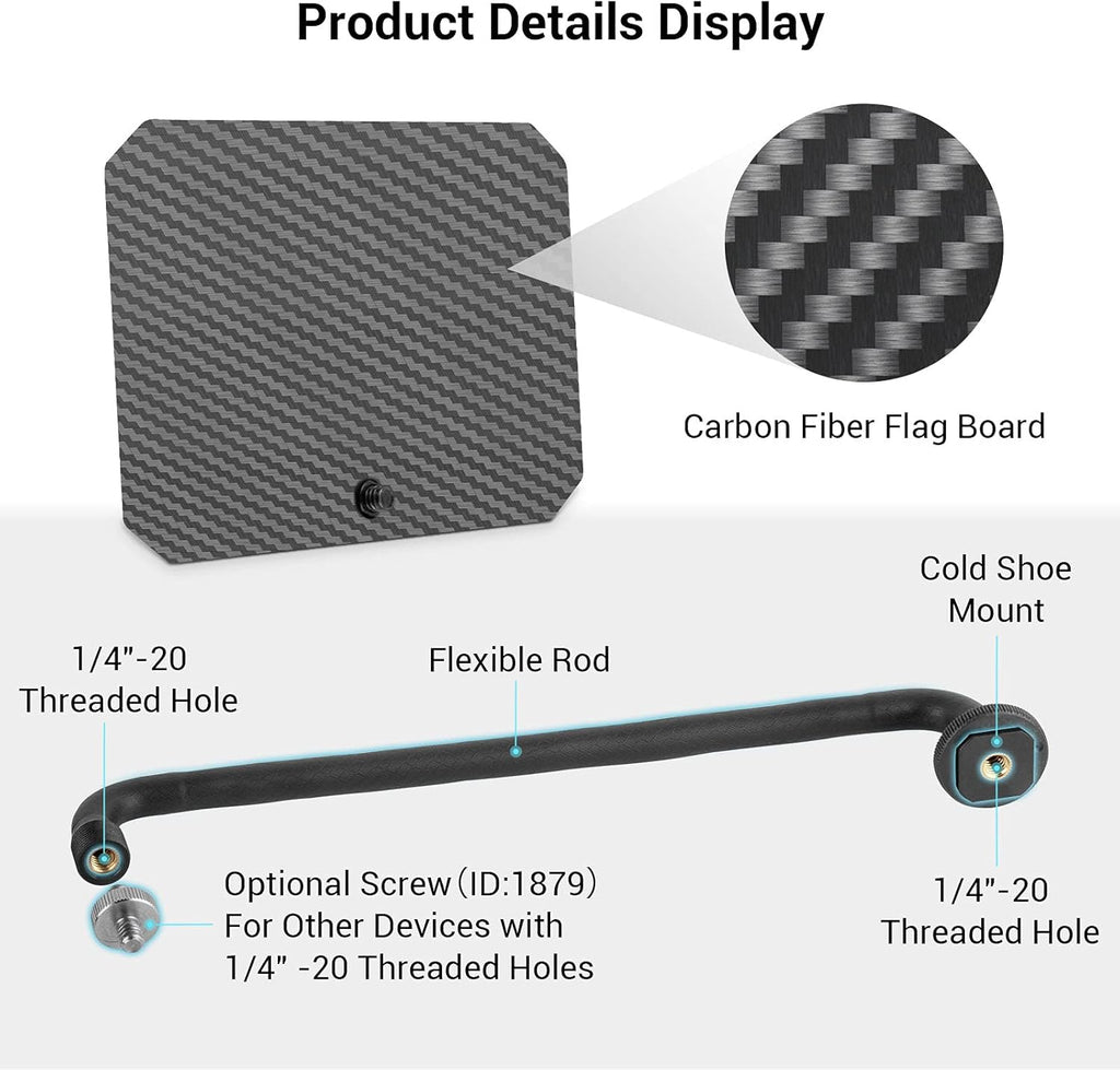 Matte Box for DSLRs and Mirrorless Cameras with Carbon Fiber Flag Board O54008
