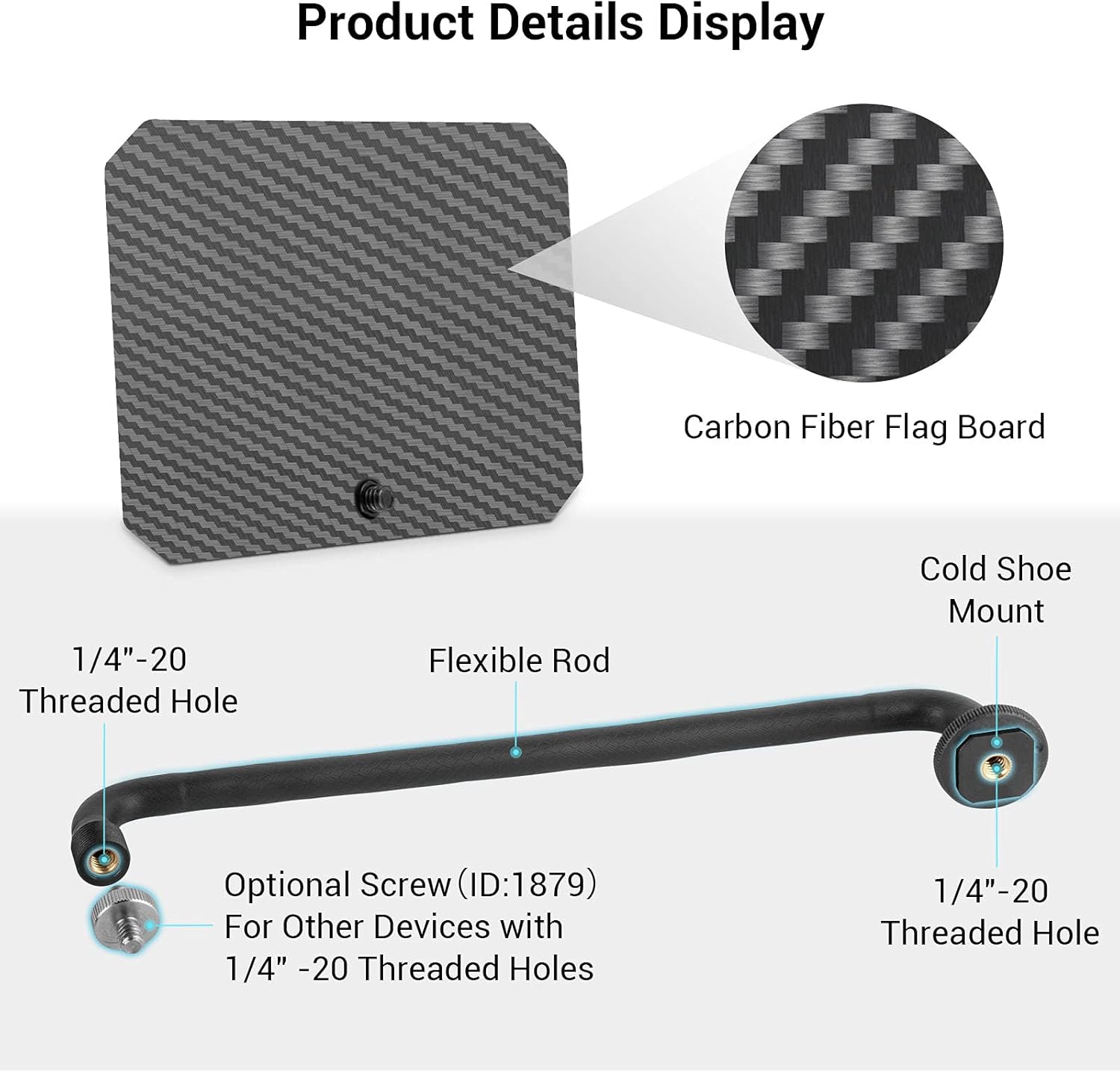 Matte Box for DSLRs and Mirrorless Cameras with Carbon Fiber Flag Board O54008
