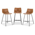 Tan Counter Stool Set of 3 K35952