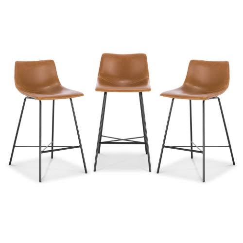 Tan Counter Stool Set of 3 K35952
