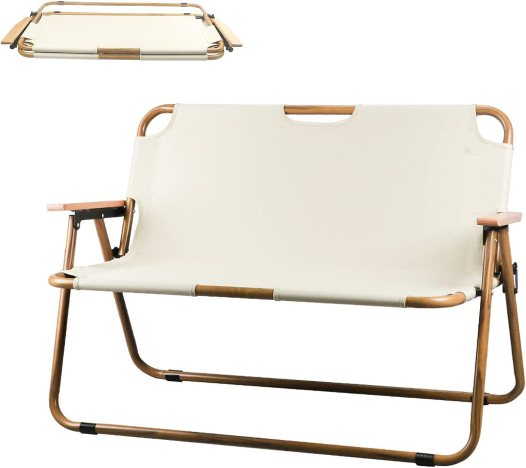 Black Oversized Double Folding Camping Chair with Armrests B97771