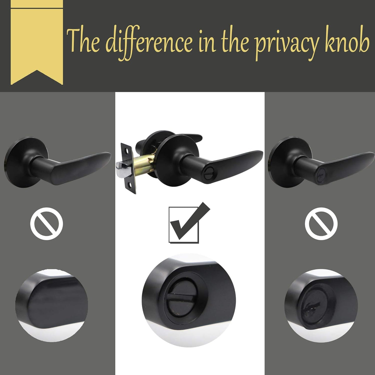 Matte Black Privacy Door Lever Handle, 4 Pack H4232