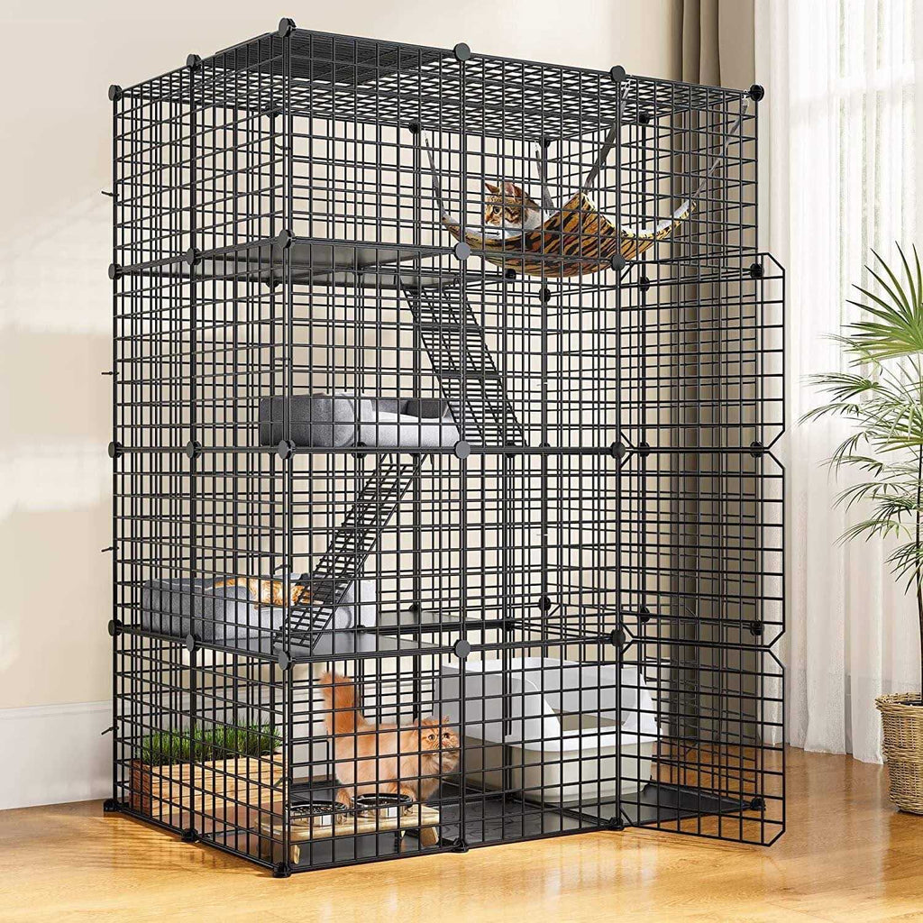 4-Tier Large Metal Wire Cat Cage Cat Hammock Cat Playpen Y184