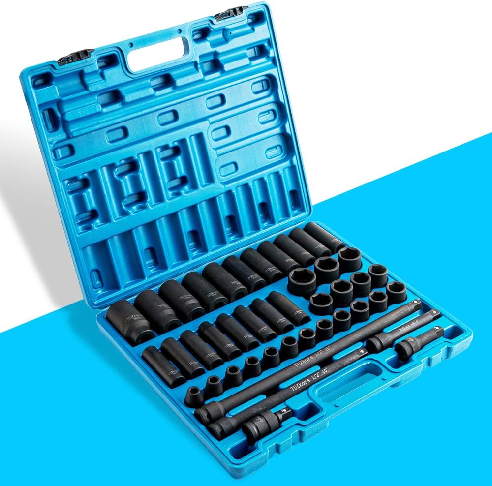 1/2 43 Piece Metric Impact Socket Set with Storage Case Q773634