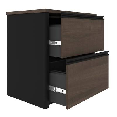 Antigua/Black 2-Drawer Lateral Filing Cabinet C3058