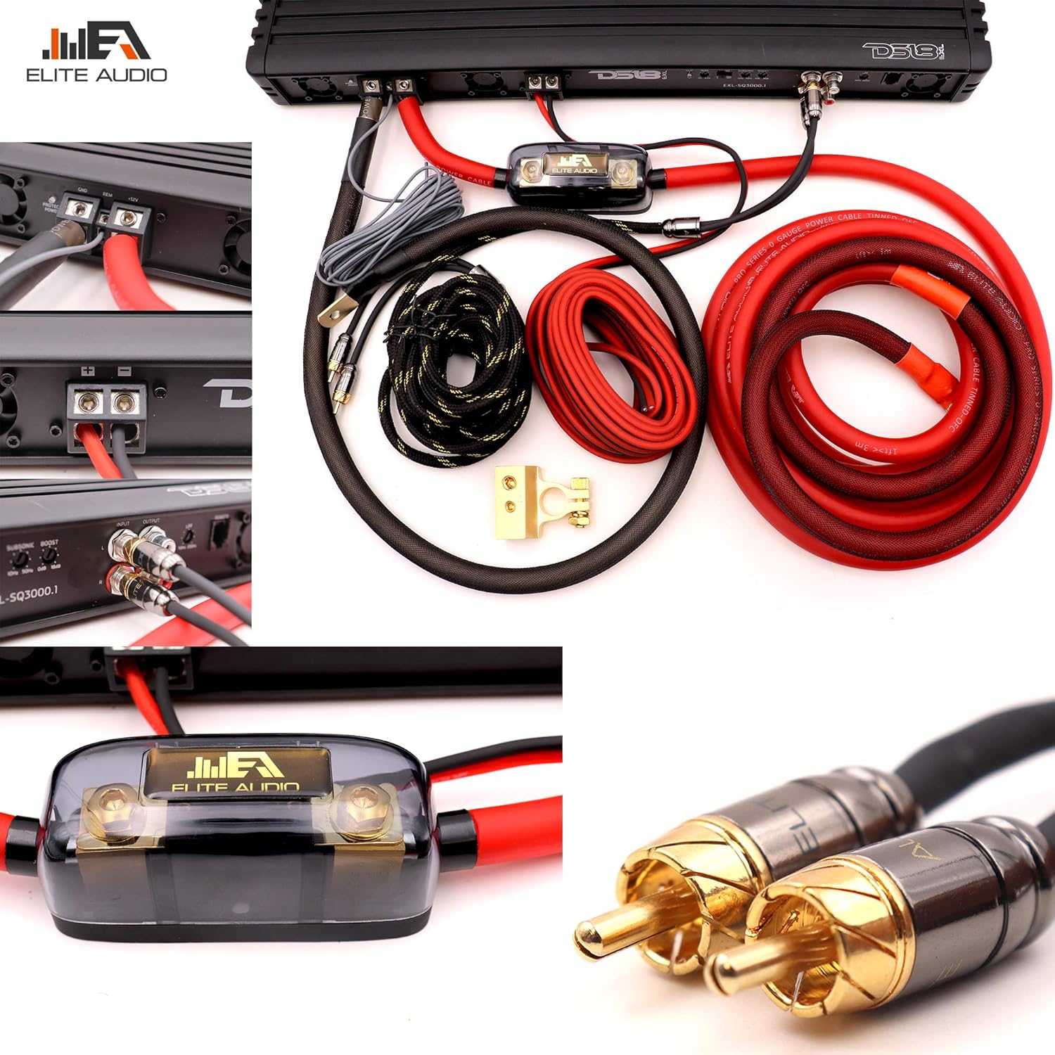 0 Gauge 100% Copper Amplifier Installation Wiring Kit with 20 feet Copper Wire O87924