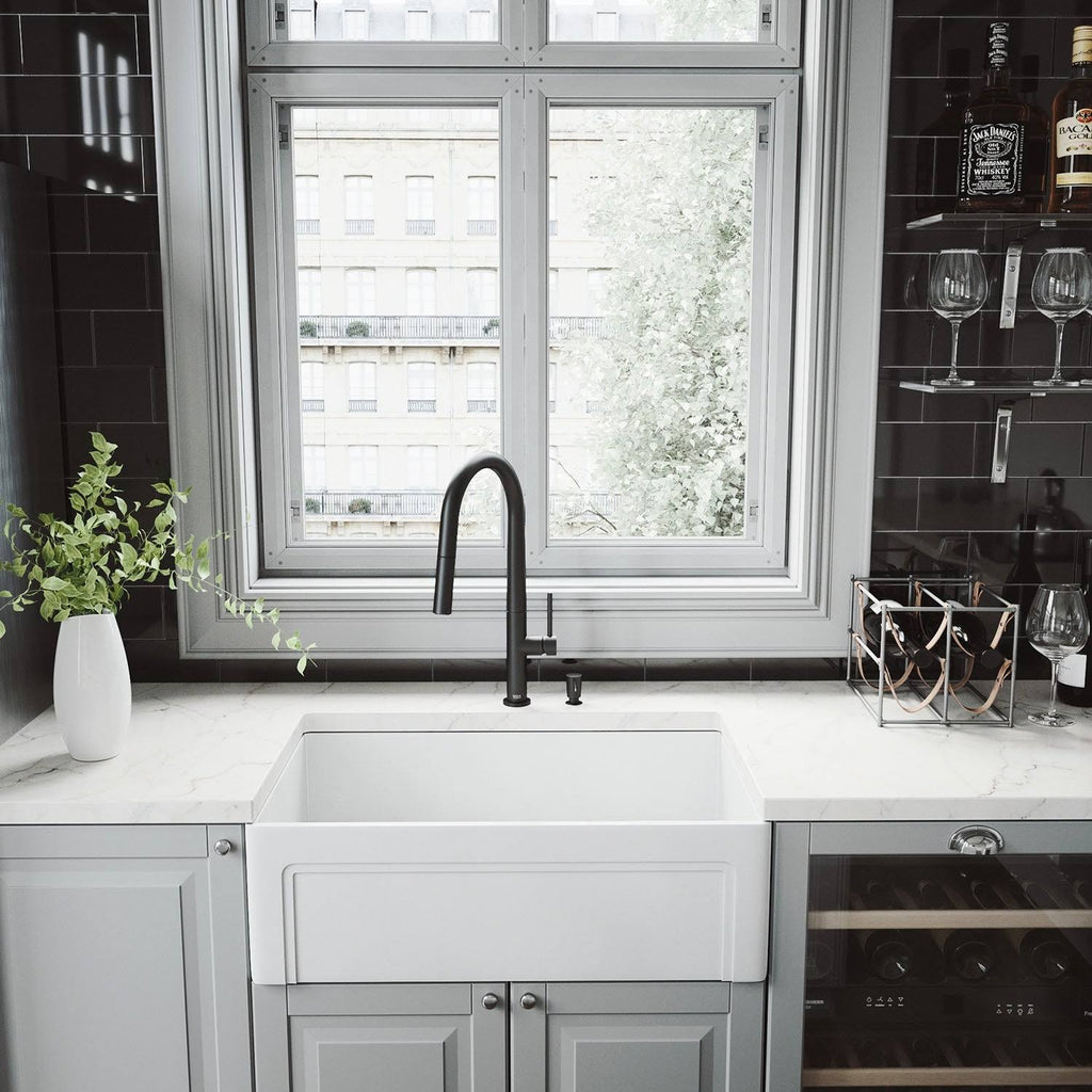 Matte Gold Pull-Down Kitchen Faucet with Soap Dispenser D713967