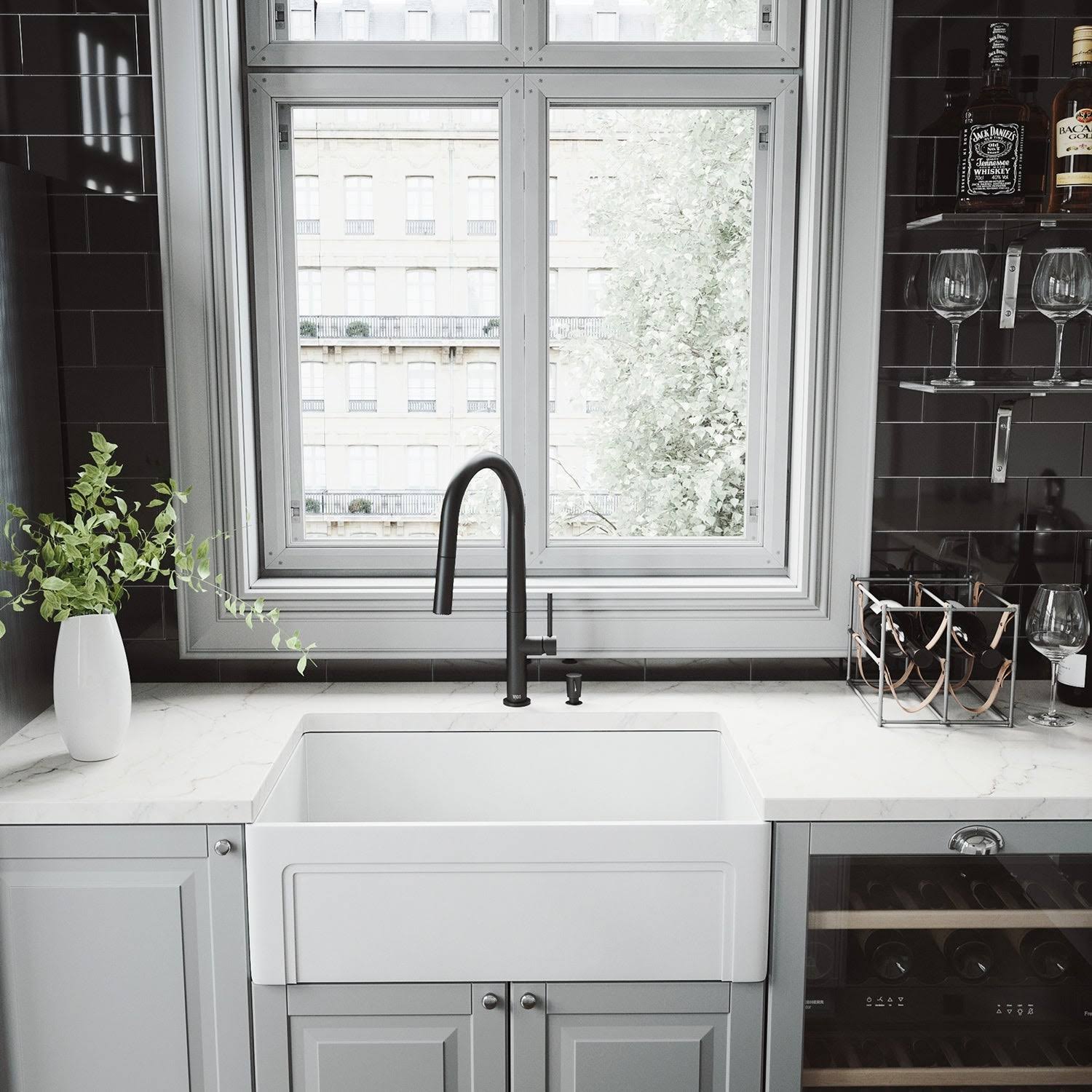 Matte Gold Pull-Down Kitchen Faucet with Soap Dispenser D713967