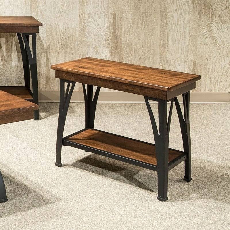 Copper Finish 1-Shelf Chairside Table S403260