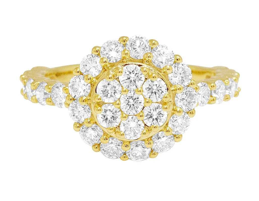 10K Yellow Gold Diamond Engagement Ring 2 CT R9376