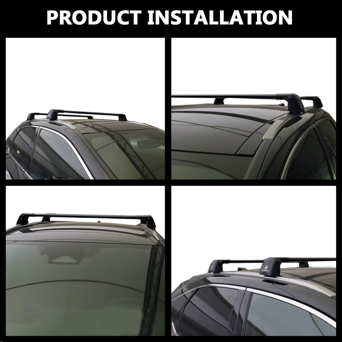 Black Lockable Roof Rack Crossbars V81289